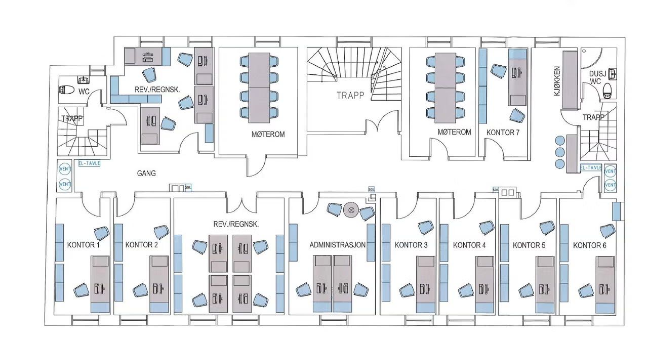 Kontor 2. etg – 348 m²