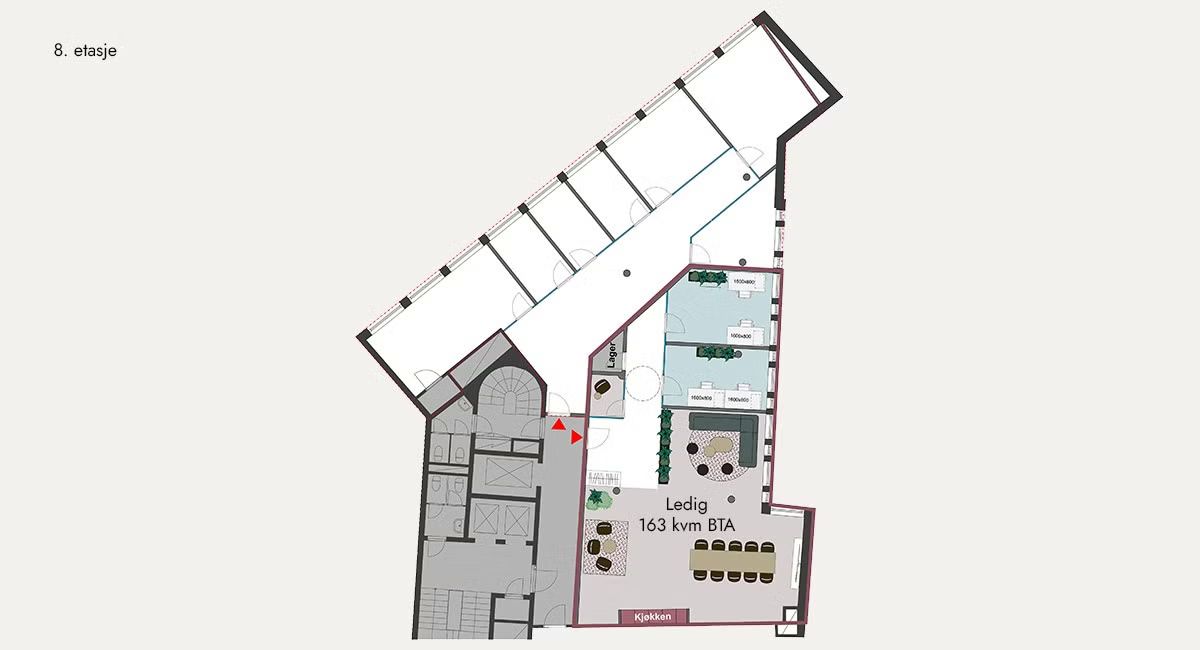 Kontor 8. etg – 163 m²